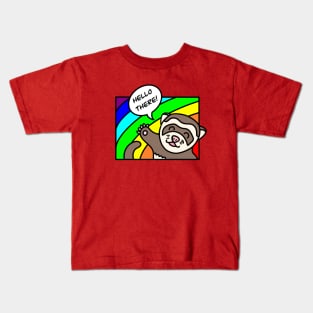 Cute ferret says hello there Kids T-Shirt